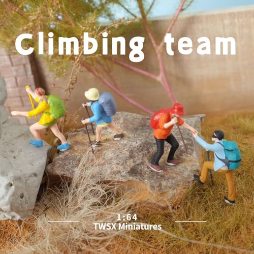 Equipo de Montañismo Miniatura Escala 1:64, 4 piezas miniatura 4