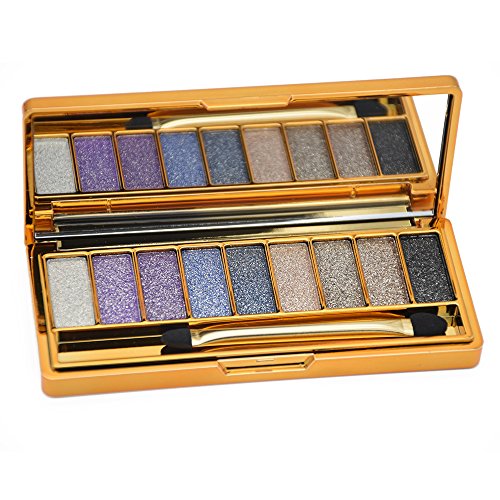 Highly Pigmented Glitter Eyeshadow Palette - Long-Lasting Diamond Bright Makeup Set 9 Color