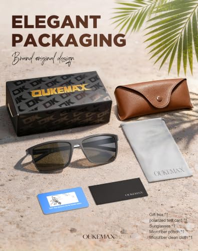 Image of Polarized Square Sunglasses for Men, UV400 Driving Golf