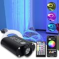 AMKI 16W RGBW Fiber Optic Curtain Light Kit,450pcs Flash Point Waterfall Effect Bluetooth Curtain Lighting for Kids Children Sensory Room Home Decoration with Fiber Cables 0.03in/0.75mm 13.1ft/4m