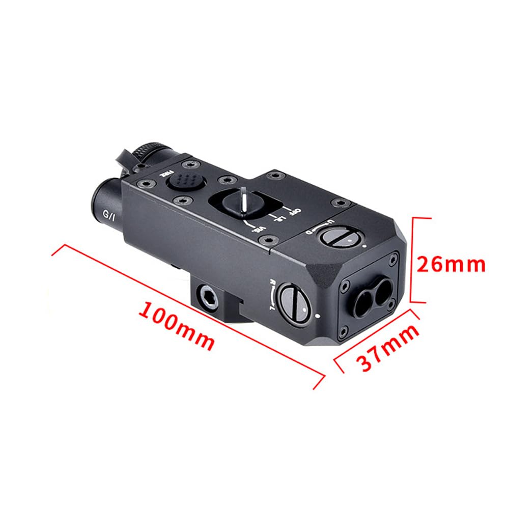 Metal CQL-1 Box Aiming Laser Sight Indicator, with Red Laser & IR Laser & Side M300 M600 Flashlight Mount & Modular Remote Pressure Switch, Black