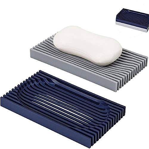Ayxnzjsjm Lot de 2 porte-savons de qualité supérieure avec barre auto-videur, flexible et durable, facile à nettoyer, pour la douche Cover