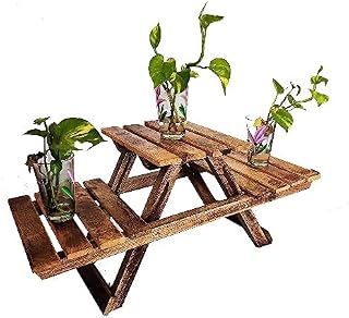 Hyms Home Decor Wooden Stool Set/ Garden Decor/ Decorative Fold-Able Stool - 68.58 Cm, 22.86 Cm, Brown Price In India