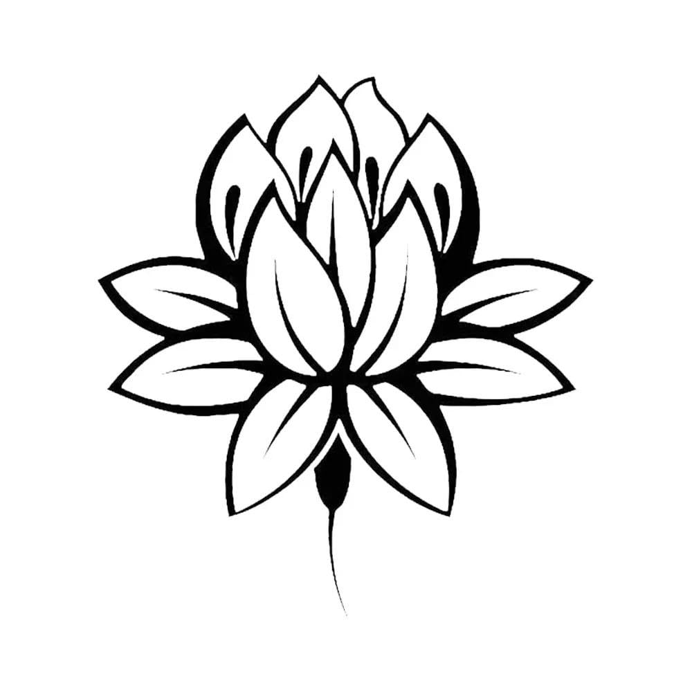 Lotus Flower Buddhism Buddha Meditation Custom Stickers On Motorcycle(Black,25cm)
