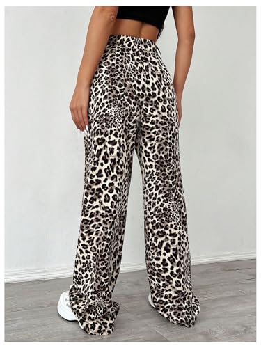 OYOANGLE Women's Graphic Print High Waist Straight Leg Long Pants Y2k Loose Casual Trousers with Pockets2