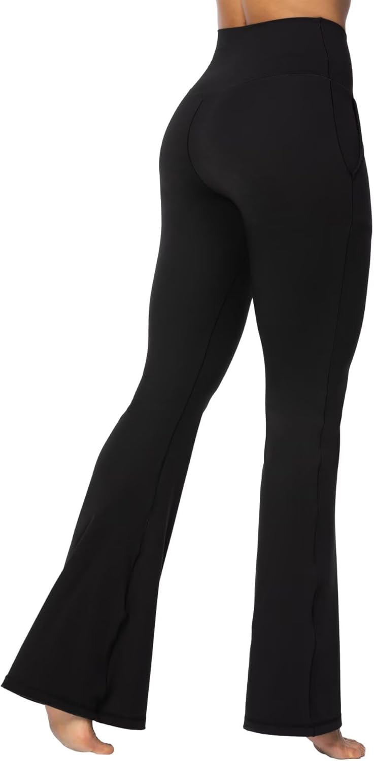 Sunzel Crossover Flare Leggings for Women Tummy Control Yoga Pants with Pockets High Waisted and Wide Leg - Image 5