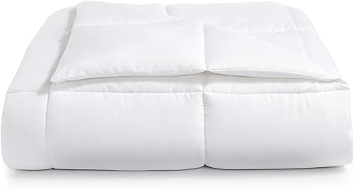 Martha Stewart Essentials - Edredón ligero para cama y cama de matrimonio, color blanco