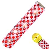 Rhymkawa Bling Microphone Sleeve for Shuer SM58 Beta58 Sparkly Shining, Bedazzled Rhinestone Gem Mic Covers Glittering on Stage and Party (Red White)