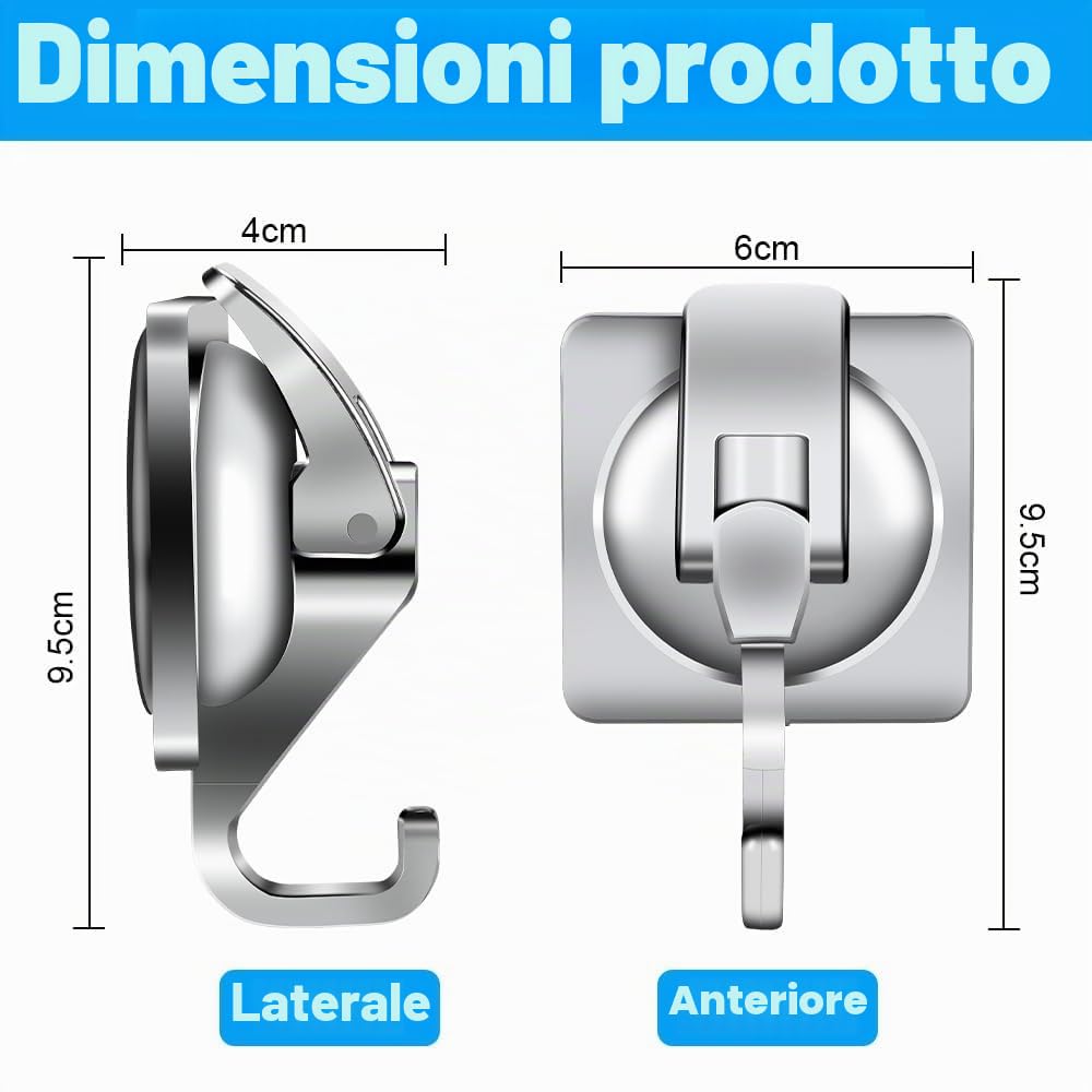 Ganci a Ventosa per Bagno Resistenti, 3 Pezzi Gancio Ventosa Forte Senza Foratura Ganci Muro per Appendere Porta Ventosa Ganci Portasciugamani con Ventosa Ganci per Asciugamani Ventosa Doccia Cucina