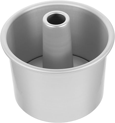 Luxshiny Moldes redondos para tartas de ángel, molde redondo para tartas con parte inferior extraíble, bandeja de aluminio de 5 pulgadas con tubo