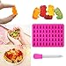 DEVIN0705 Newest Generation - 4 Pack Silicone Gummy Bear Molds 50 Cavities, 2 Bonus Droppers ，Suitable forJelly Molds, Chocolate Molds, Gummy Bear Candy Molds - Bear（Pink）