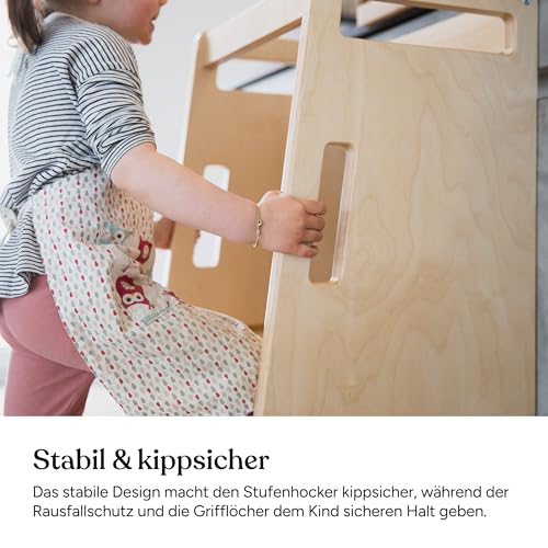 Ehrenkind Lernturm Montessori höhenverstellbar Natur-Holz – Bild 4