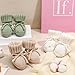 Evervibe 3 Pairs Knitted Baby Booties 0-6 Months Newborn Baby Shoes First Walkers Cozy Shoes for Infant Girl Boy(White, Green, Light Camel,Classic)
