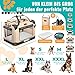 LOVPET® Transportbox Hund Katze Transporttasche XXL 92x64x64cm | Hunde-Tragetasche Faltbare Katzentasche | Haustier-Transportbox inkl. Hundenapf & Schultergurt | für Katzen & Hunde Beige