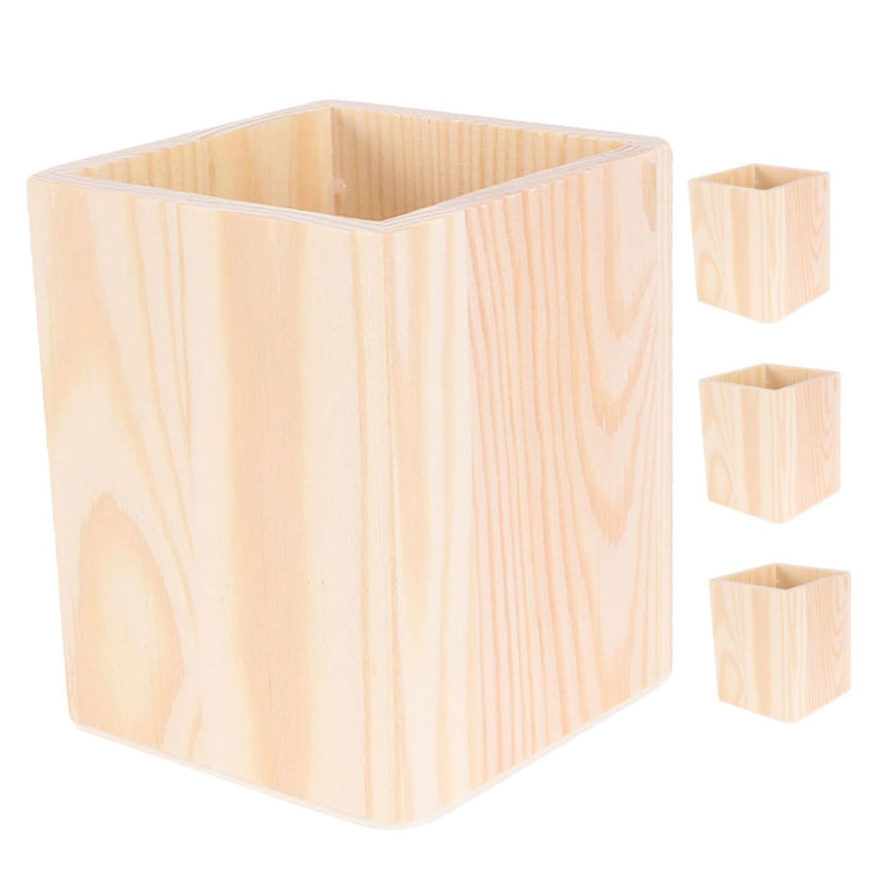 PRETYZOOM 16 Pz Barile di stoccaggio in legno organizer da scrivania con penna porta pennelli per trucco portamatite portapenne tazza della penna Portaspazzole porta di legno