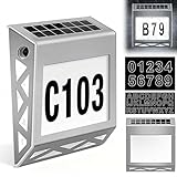 Hausnummer Beleuchtet Solar, 8 LEDs Solar Hausnummernleuchte, Solar Hausnummer mit...