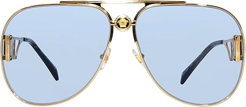 Miniatura 2 de Versace 2255 10021 Gafas de Sol DoradoNegroAzul Claro Pilot 2.480 in, Oro azul claro.