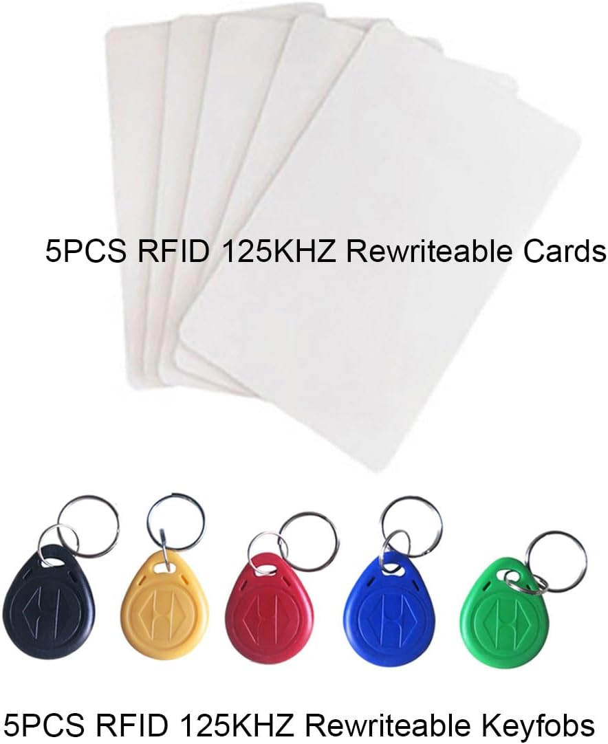 Handheld 125khz Copier RFID Smart ID Card Duplicator Used for T5577 or EM4305+5pcs NO.2T5577 Keychains +5PCS T5577 Cards