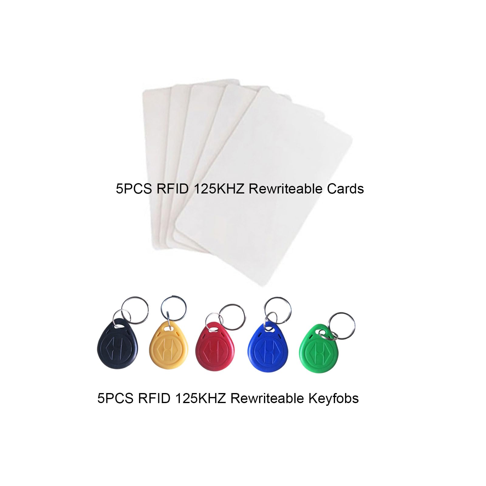 Copiadora de mano RFID de 125 kHz duplicadora de tarjeta de identificación inteligente utilizada para T5577 + 5 llaveros NO.2T5577 + 5 tarjetas T5577