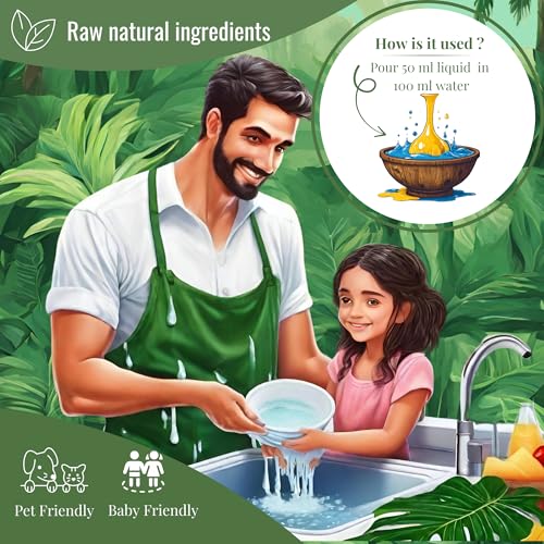 Image of Forest lab Natural & Organic Dishwash Liquid | 5 Litre | Leaves no residue | Non Toxic | Eco-Friendly | Baby & Pet-Safe | Skin-Safe | Bioenzyme | Soapnut | Essential oil (5 Litre)