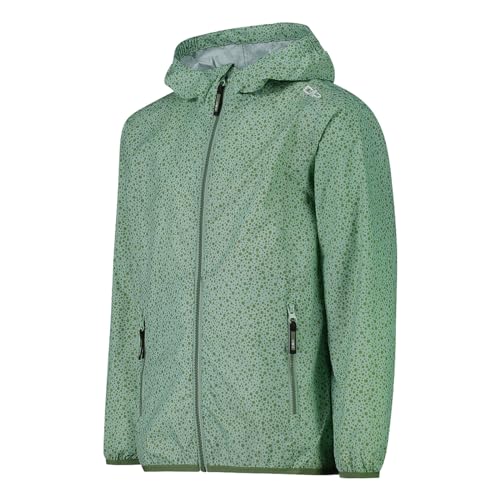 CMP Unisex Kinder Giacca Da Pioggia Bambini Con Cappuccio Fisso Regenjacke, Jade, 140 EU