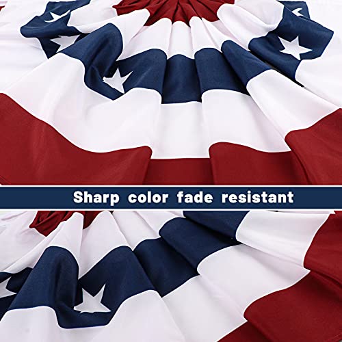Lessmo American Pleated Fan Flag, 1.5X3 Feet Usa Bunting Flags Outdoor Patriotic Stars & Stripes, Sharp Color And Fade Resistant For 4Th Of July Independence Day Memorial Day Decoration #TOP3