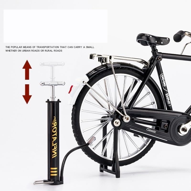 Finger Bike, 1:8 Bicycle Pulling Alloy Model Ornaments(Black)