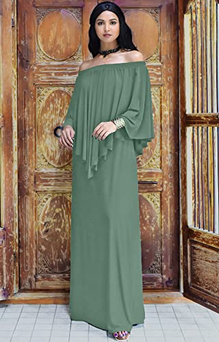 Image of KOH KOH Womens Strapless Off Shoulder Flattering Cocktail Maxi Dress Gown