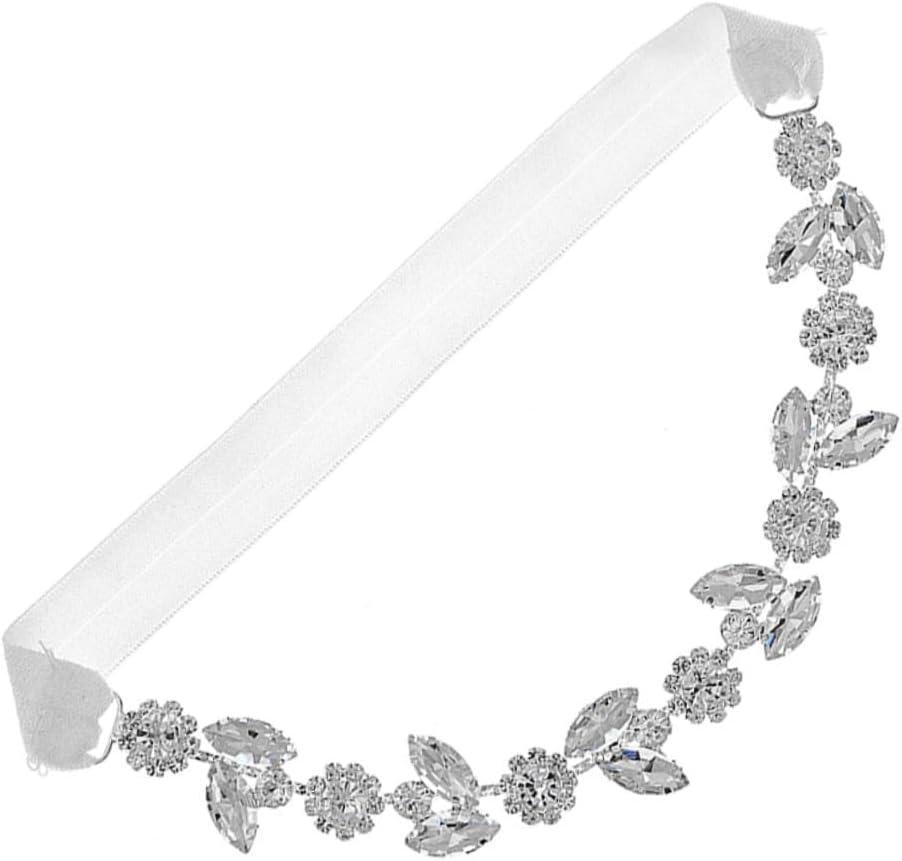 MAGICLULU Elegant Bridal Rhinestone Garter Thigh Ring with Elastic Silver Leg Band for Wedding and Party, Featuring Texture and Fine Workmanship