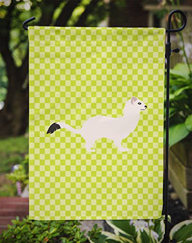 Hermine Belette drapeau de jardin vert aux finitions soignées multicolores