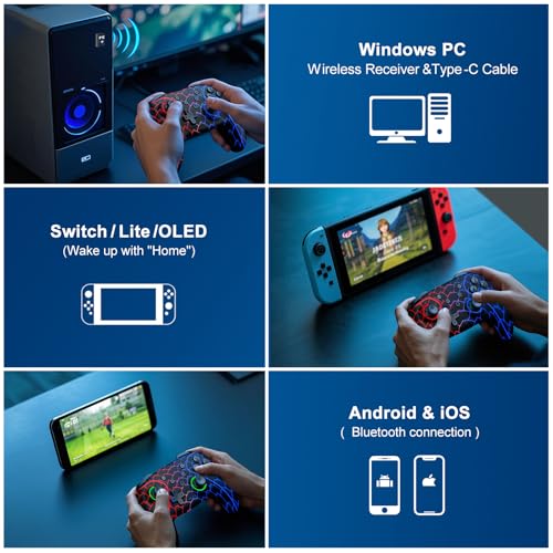 Image of ELISWEEN Wireless PC Gaming Controller- Enhanced Wireless Blue-tooth Controller with Hall Joysticks & 1000mAh Battery-PC gamepad Work for Android /iOS /Steam and Switch 2 /1 with Turbo & Programmable