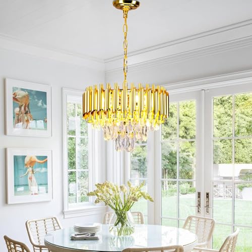 Image of Lyse Decor Chandelier for Living Room Modern Ceiling Light Jhumar for Hall Light for Living Room and Hall Round Jhoomer Show Lights for Home Decoration Ceiling (Golden 400 mm)