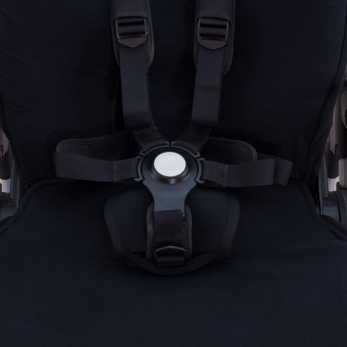 JYOKO KIDS colchoneta para silla de paseo y cochecito de bebé compatible con Bugaboo Bee 3, Bee Plus, Bee 5, elaborada en tejido de algodón + espuma y técnico transpirable (Black Series)