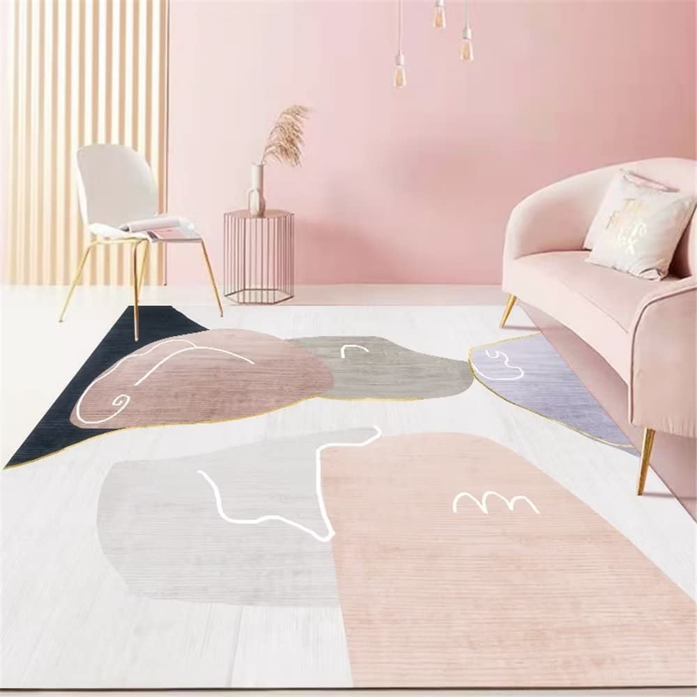 Tapis design salon brun abstrait 160x200cm au style contemporain