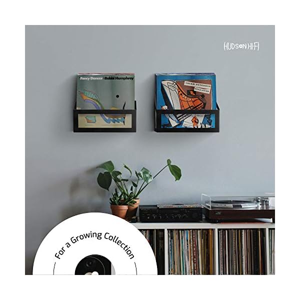 Hudson Hi-Fi Wall Mount Vinyl Record Storage 25-Album Display Holder - Image 9
