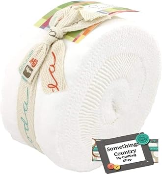 Moda Bella Solids White Bleached 9900-98 Jelly Roll, 40 2.5x44-inch Cotton Fabric Strips