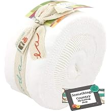 Moda Bella Solids White Bleached 9900-98 Jelly Roll, 40 2.5x44-inch Cotton Fabric Strips by Moda