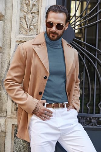 COOFANDY Men's Turtle Neck Shirts High Neck Mock Neck T Shirts Long Sleeve Slim Fit Sweater Casual Thermal Pullover3