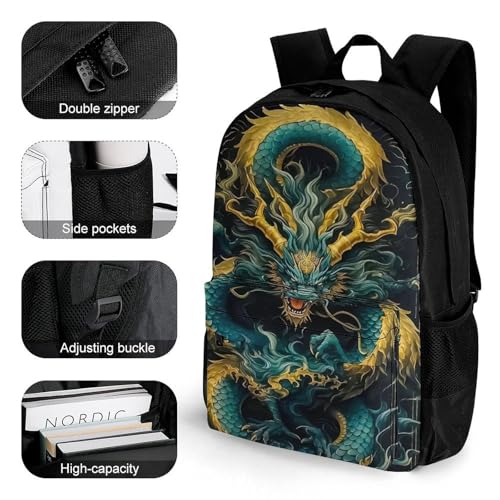 Mochila de dragón 3D de 17 pulgadas escolar para mitigar peso niños 3