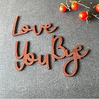 ESTART Cartello Decorativo Da Parete In Metallo Con Scritta "Love You Bye" - 3 Pezzi Per Soggiorno, Corridoio, Ingresso - Nero, Dimensioni 94x17.8 Cm