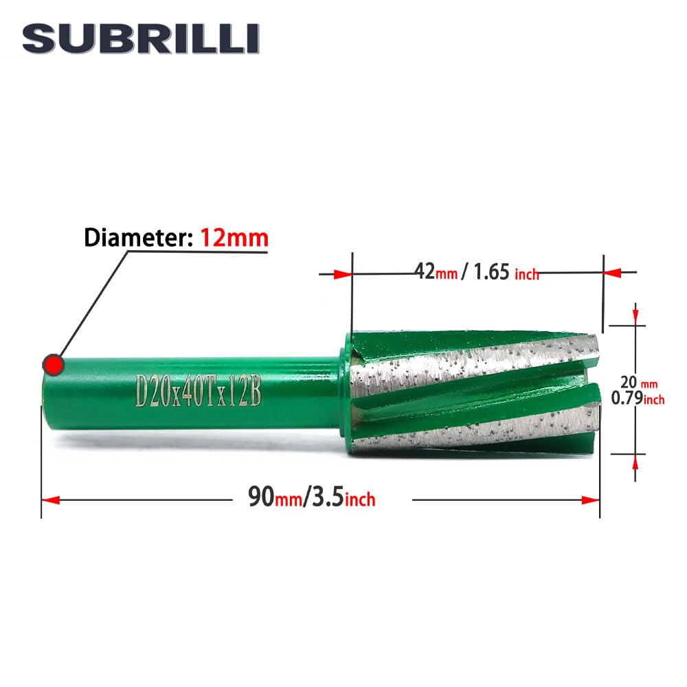 Diamond CNC Router Bit D20mm Finger Milling Bit for Cutting Stone Granite Quartz Marble