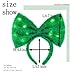 Bouory Light Up St Patricks Day Headbands Green Bows Hairbands Big Bowknot Hair Accessories for Women (Green)