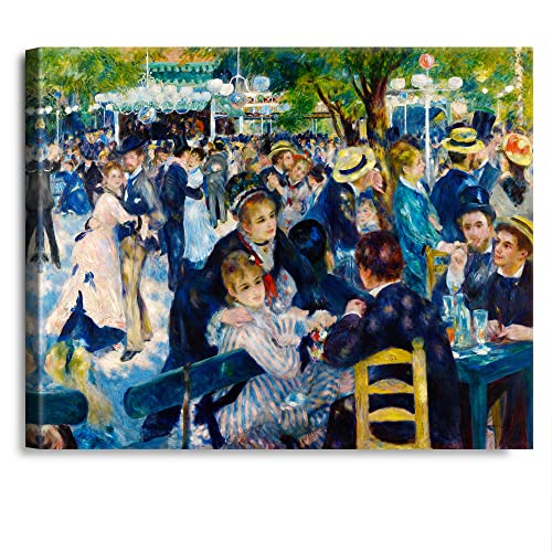 A&T ARTWORK Bal du Moulin de la Galette by Pierre-Auguste Renoir The World Classic Art Reproductions, Giclee Canvas Prints Wall Art for Home Decor, 30x24 inches