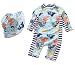 BANGELY Kids Baby Boy Summer Long Sleeve One Piece Rash Guard Swimsuit Sun Protection Swimwear Size 9-12M (Ligh Blue)