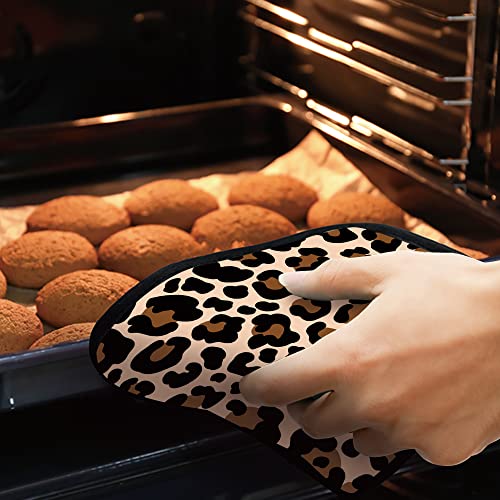 Brown Leopard Print Pot Holders Set Of 2 Kitchen Heat Resistant Potholder For Microwave Cooking Baking Oven End Dishes And Bbq #TOP6