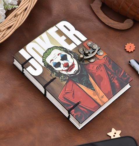 Image of Joker Hardcover Journal Diary (5x7 Inches) | Recycled Handmade Paper Notebook | DC Comics Fan Gift with Elastic Closer