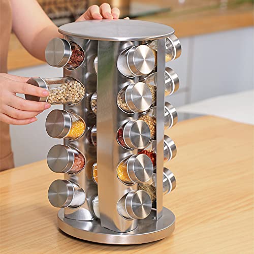 PORTA TEMPEROS CONDIMENTOS REDONDO INOX 20 POTES (Inox)