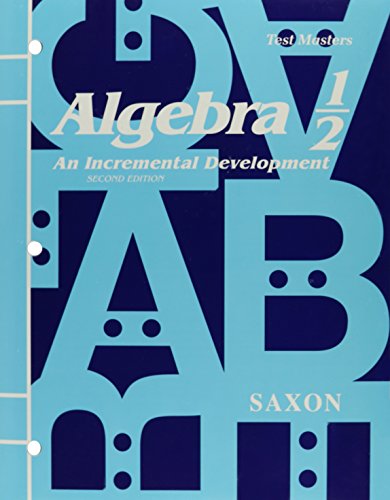 Algebra 1/2 2e Test Master (Saxon Algebra)