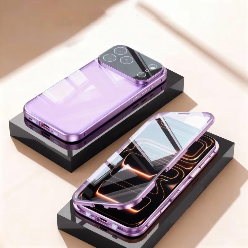 Coque iPhone 17 Pro intégrale violette résout les rayures d'objectif et chocs