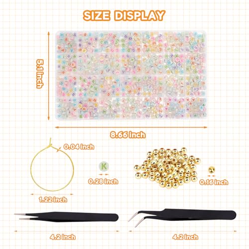 BLSUREFYX 30 Sets DIY Wine Glass Charms 650 Letter Beads 50 Heart-shaped Bead 60 Golden Beads 30 Charm Rings 2 Tweezers Custom Charms Wine Glass Marker for Cocktail Party Decoration Luminous